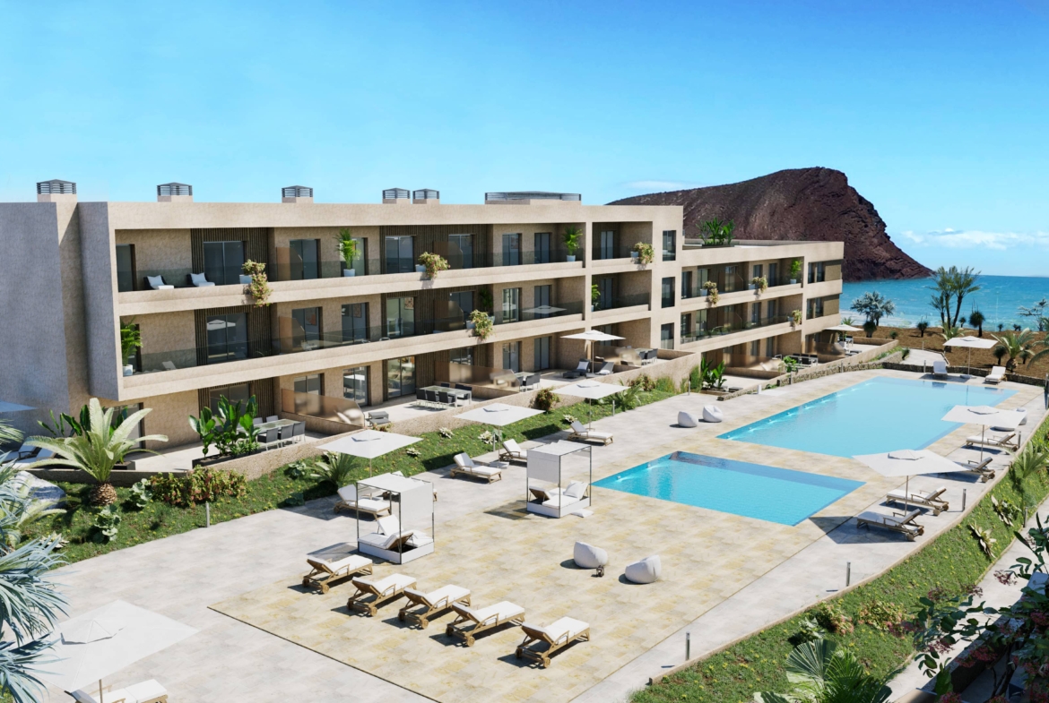 Luxury beachfront apartments at Sotavento Suites near La Tejita beach in Tenerife with ocean views and modern amenities